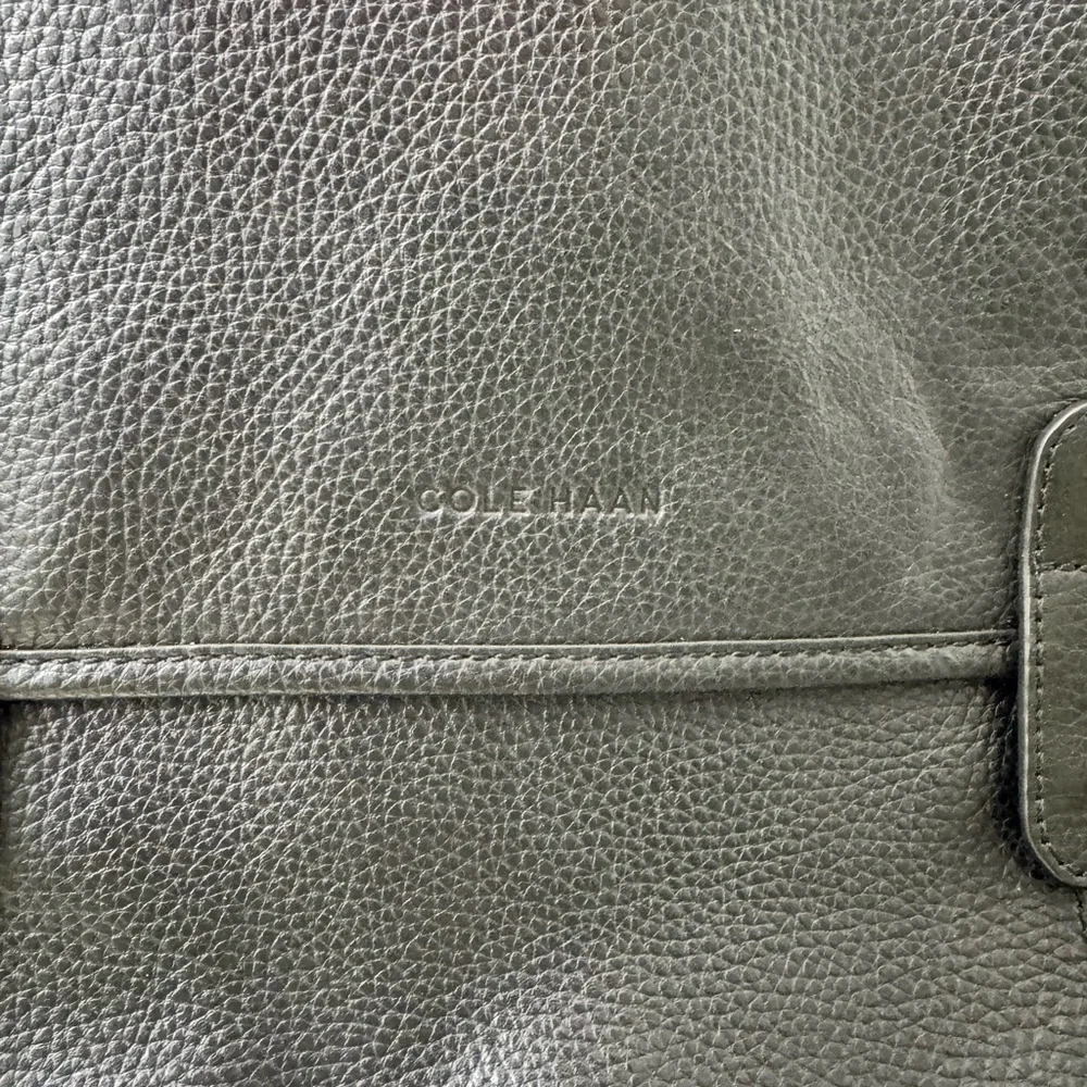 Cole Haan Wayland black pebbled leather Messenger Bag